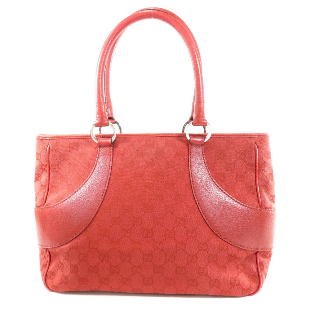 Gucci Leather Red bag Red tote Canvas GG Shoulder